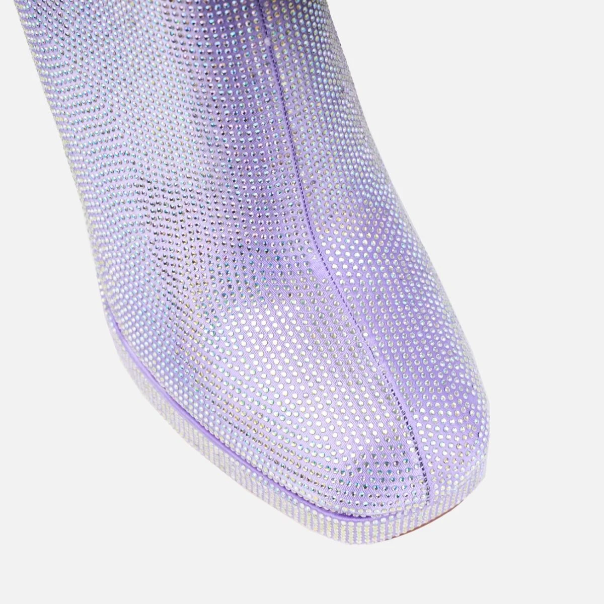 Hans Purple Diamante Platform Block Ankle Boots - Image 3