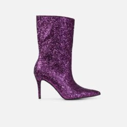 Houda Purple Glitter Ankle Boots