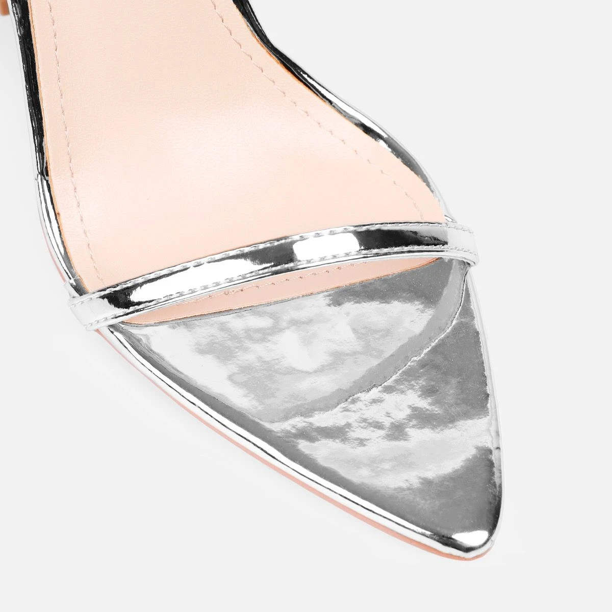Icey Wide Fit Silver Diamante Block Heels - Image 3