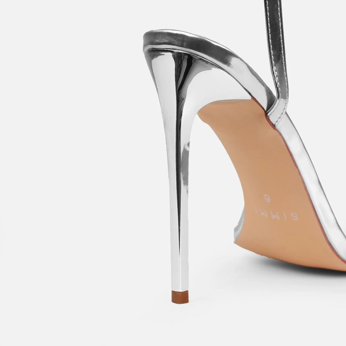 Jolene Silver Mirror Pearl Bow Stiletto Heels - Image 3