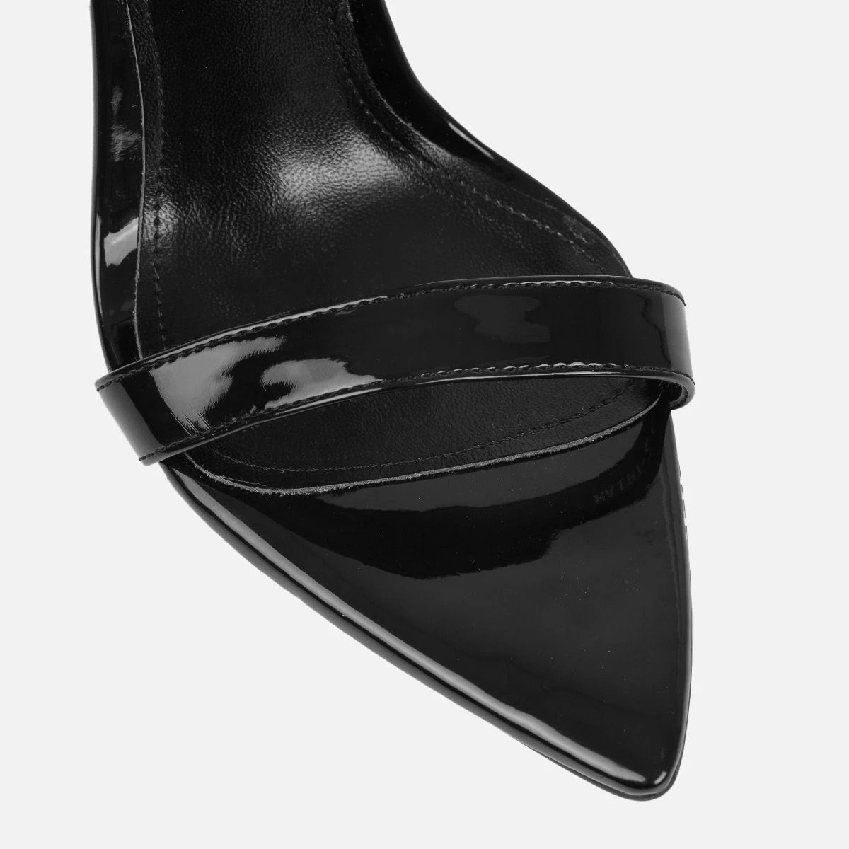 Alyona Black Patent Gem Lace Up Stiletto Heels - Image 4