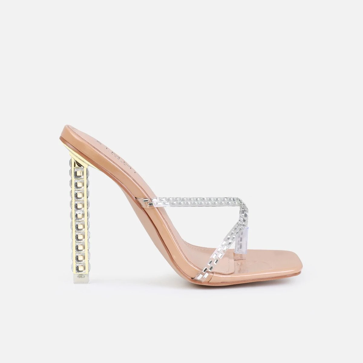 Maeva Nude Clear Gem Toe Thong Mules - Image 2