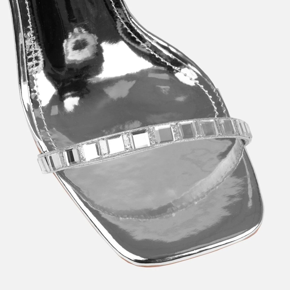 Maey Silver Clear Gem Stiletto Heels - Image 4