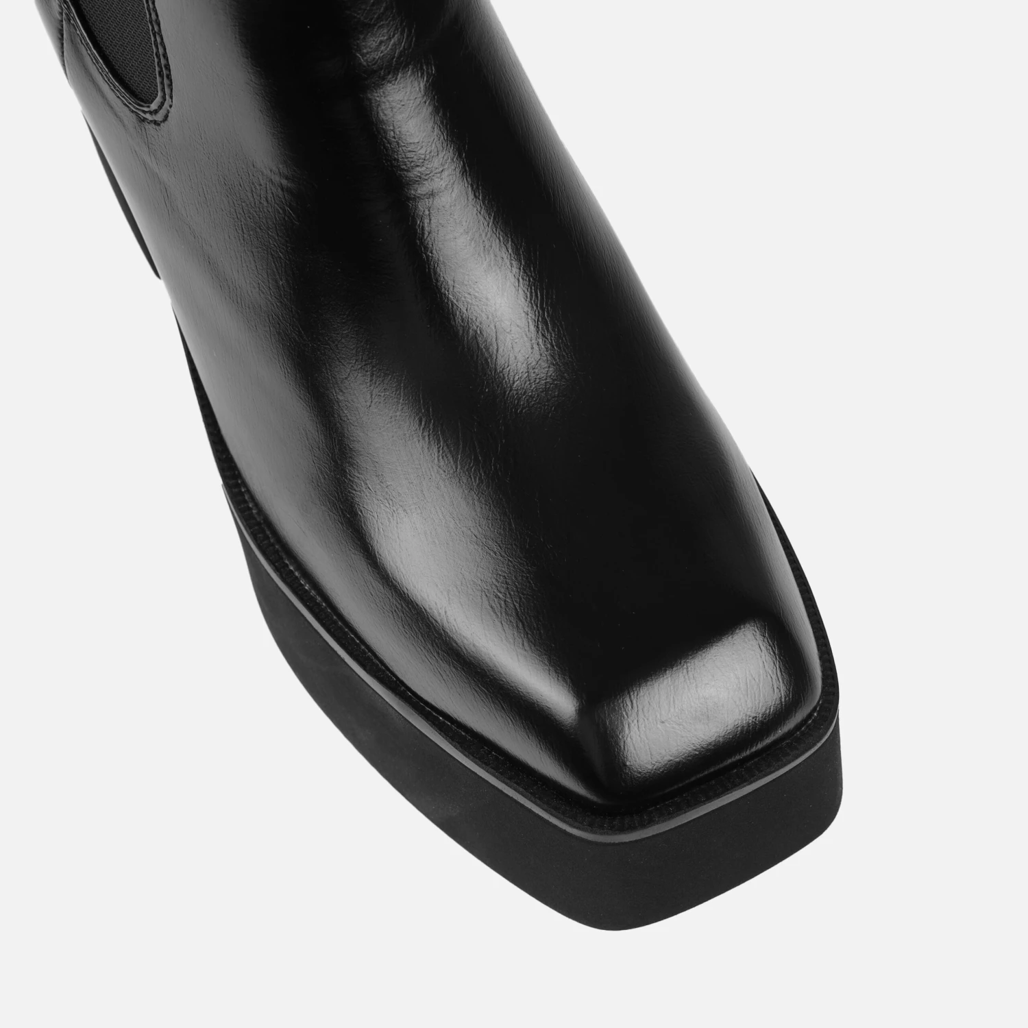 Maynard Black Shine Platform Block Heel Ankle Boots - Image 4