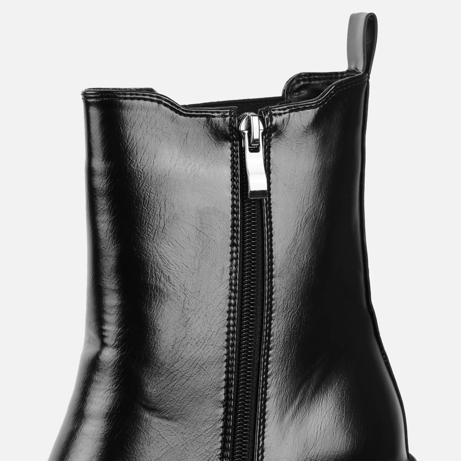 Maynard Black Shine Platform Block Heel Ankle Boots - Image 3