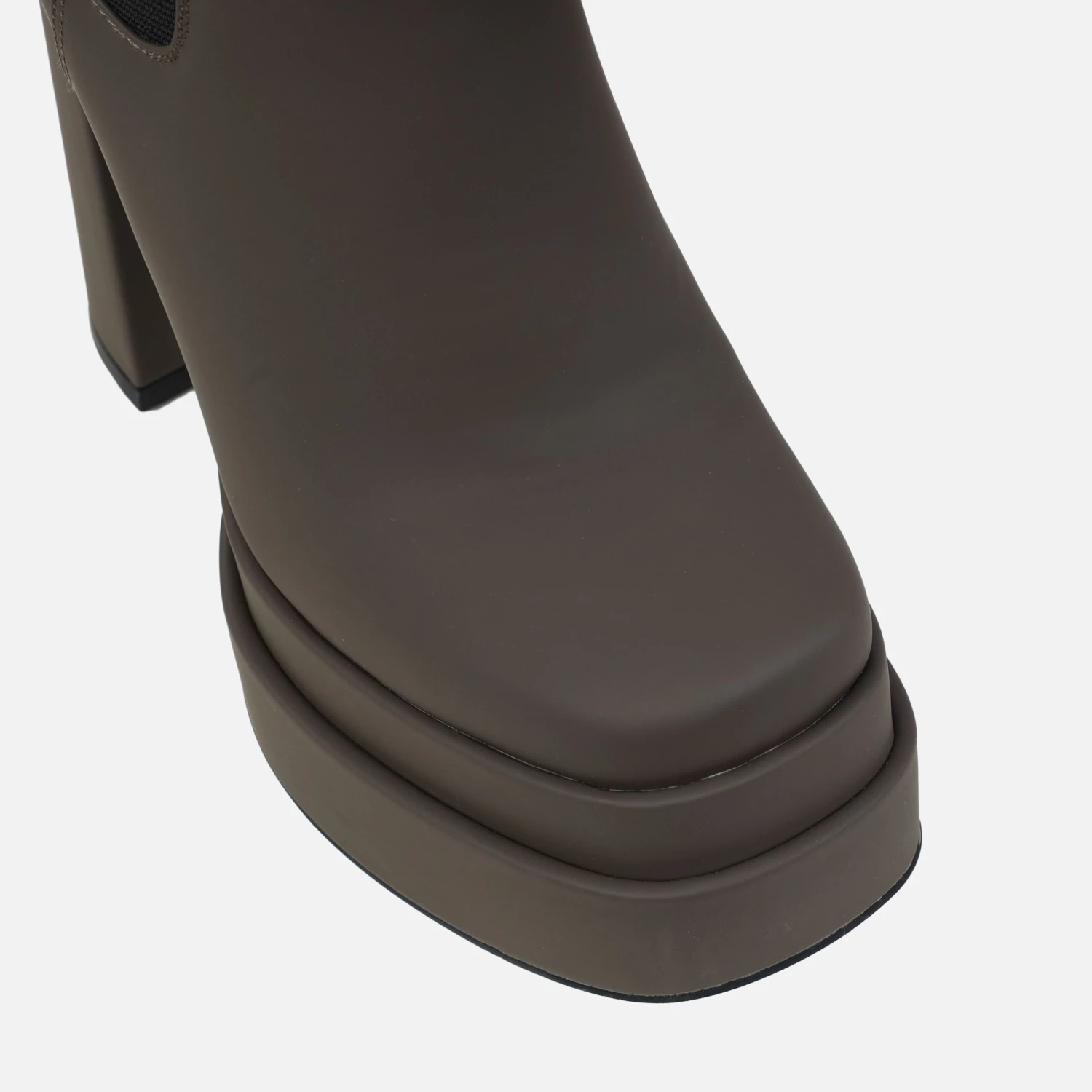 Tasha Ghouri Marcus Khaki Double Platform Knee High Boots - Image 4