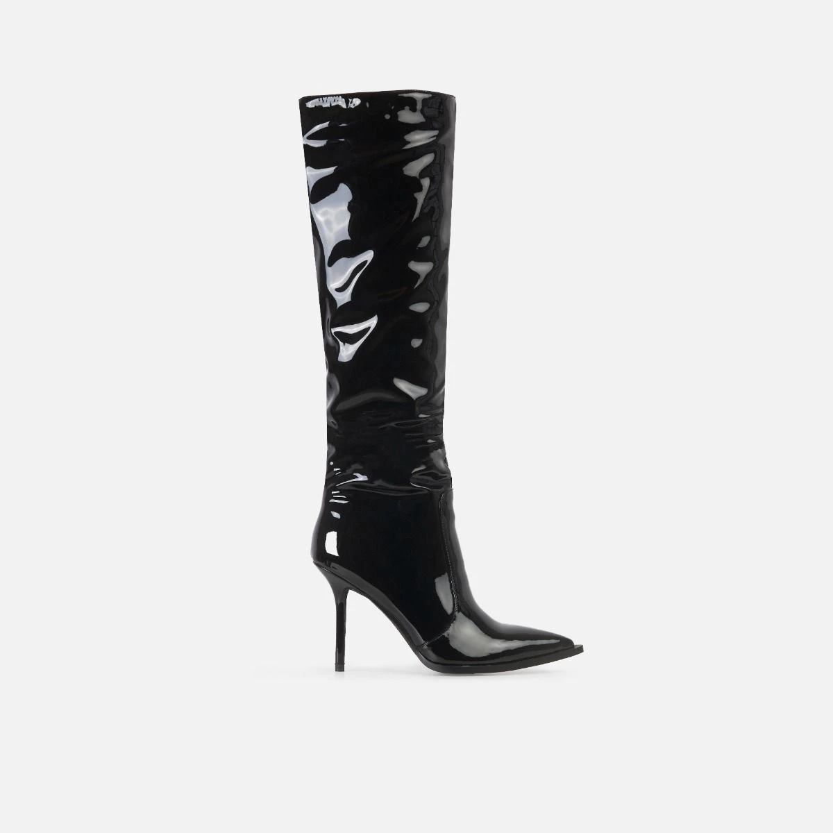 Maude Black Patent Knee High Boots