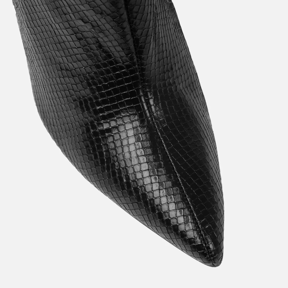 Nash Black Faux Snake Print Stiletto Knee High Boots - Image 3