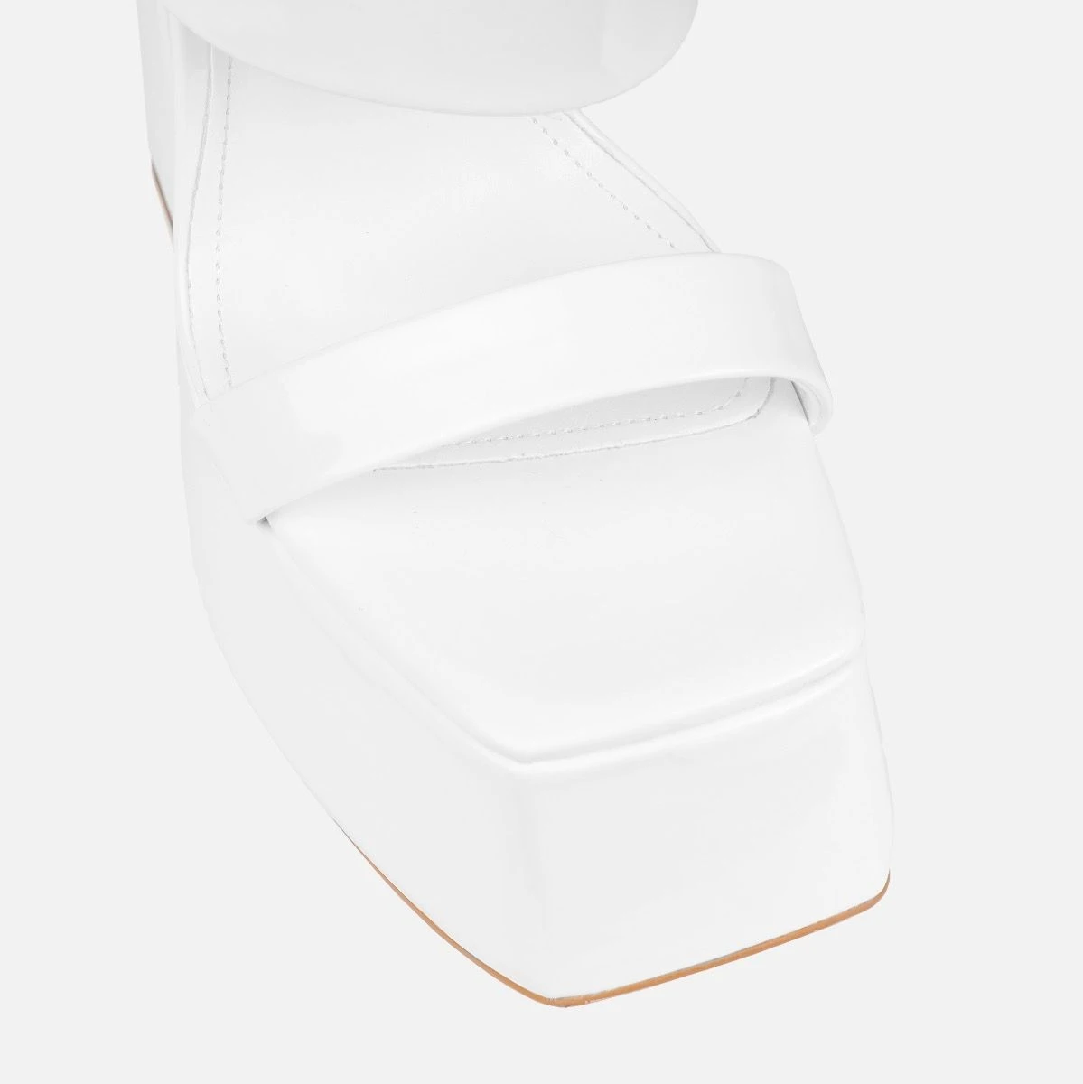 Nika White Patent Platform Block Heel Mules - Image 4