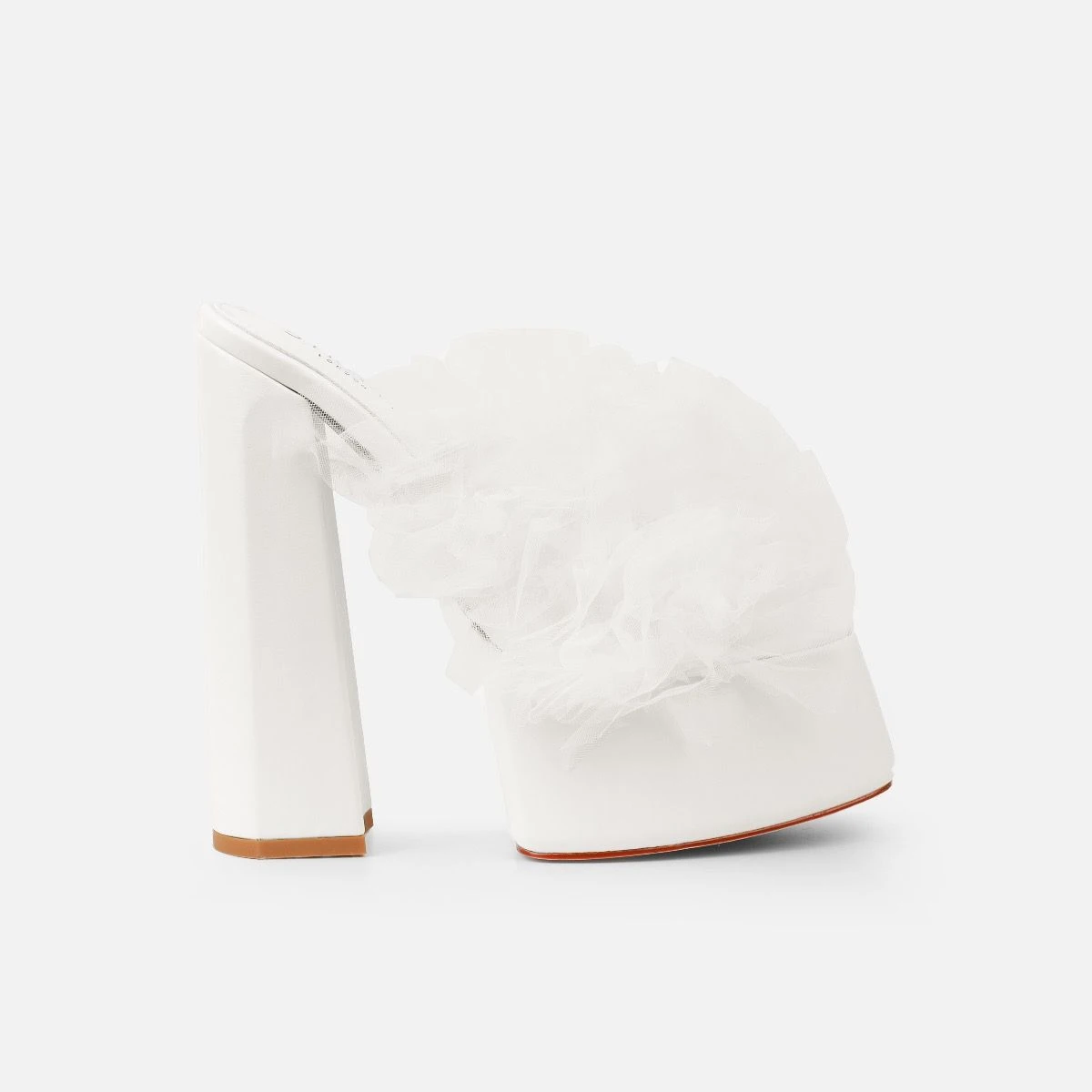 Jesse White Tulle Platform Heeled Sandals - Image 2