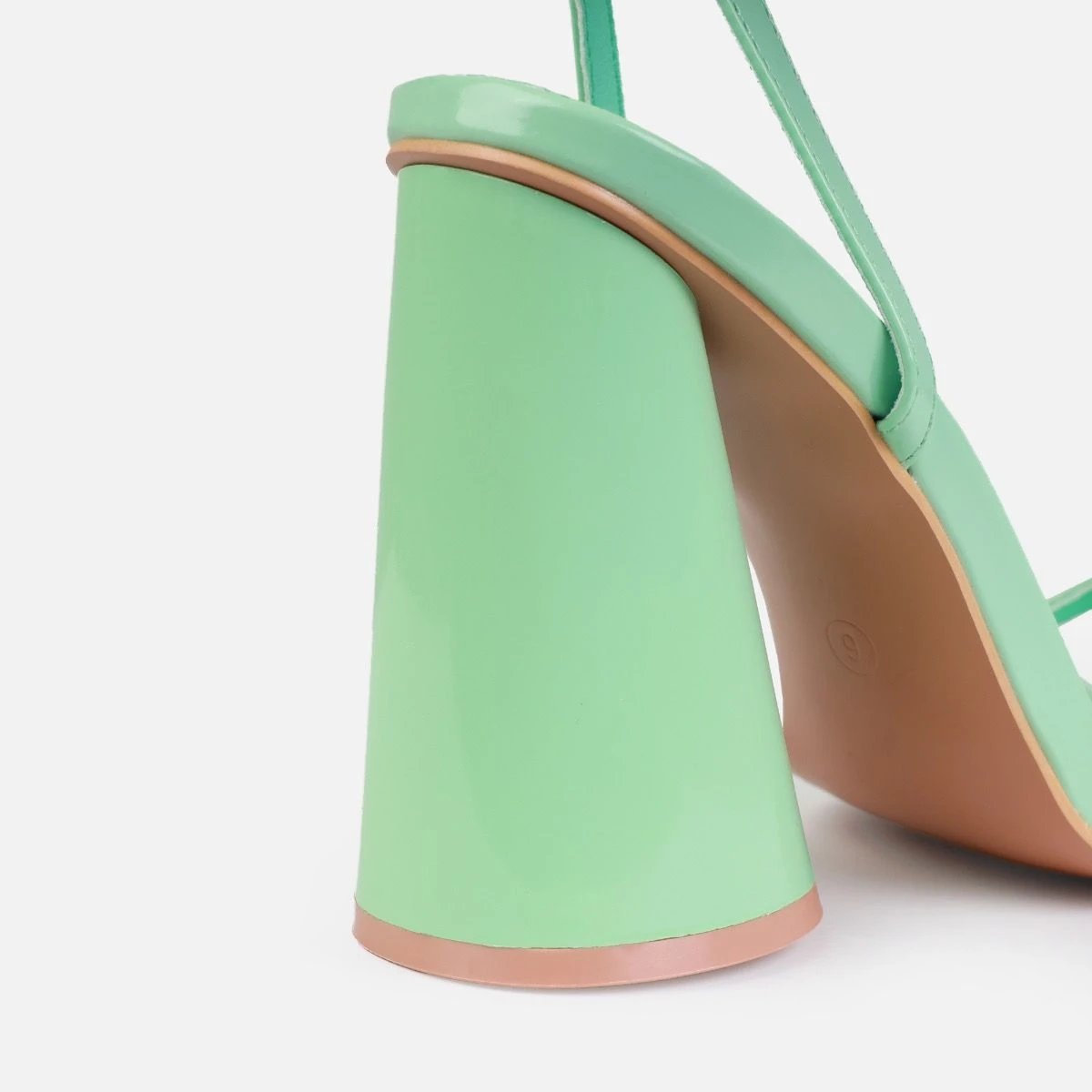Nikitay Mint Green Round Block Strappy Heels - Image 3