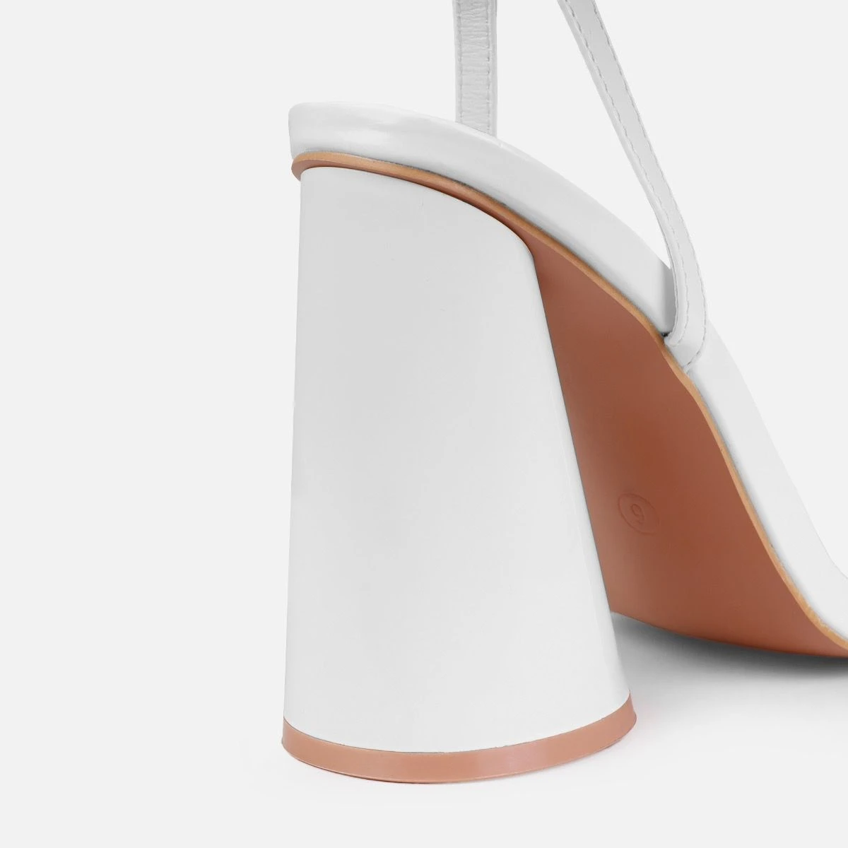 Nikitay White Round Block Strappy Heels - Image 3