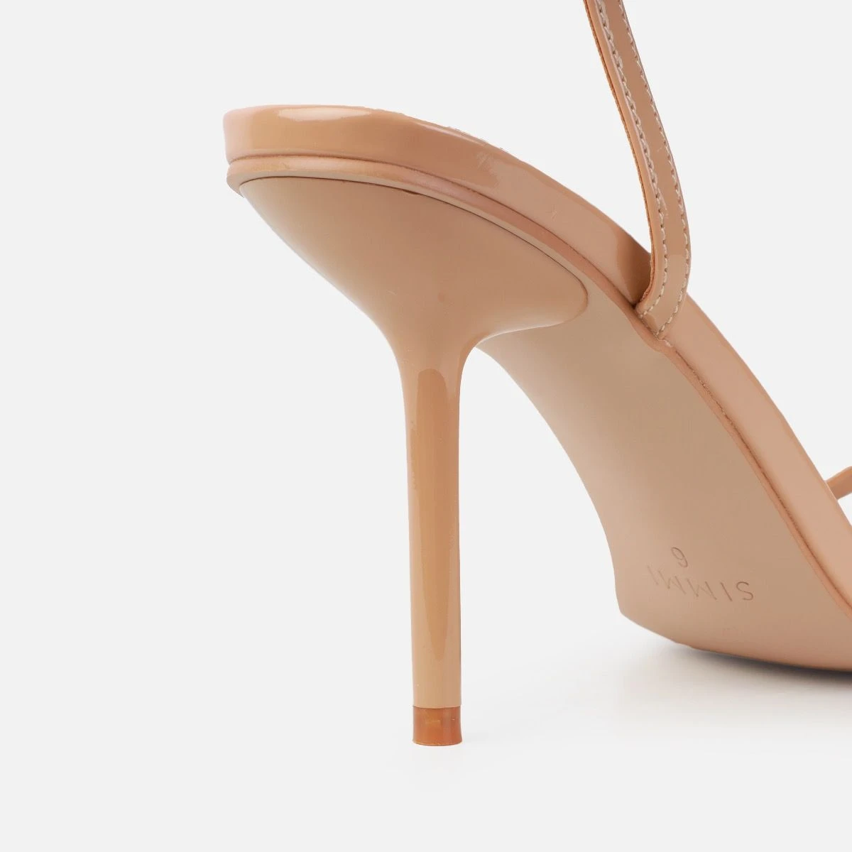 Niko Nude Patent Barely There Stiletto Heels - Image 3