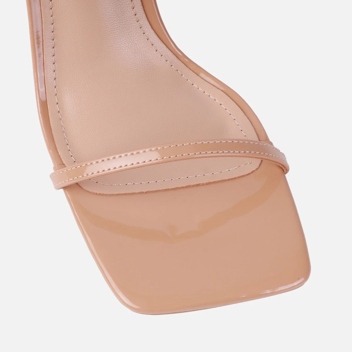 Niko Nude Patent Barely There Stiletto Heels - Image 4