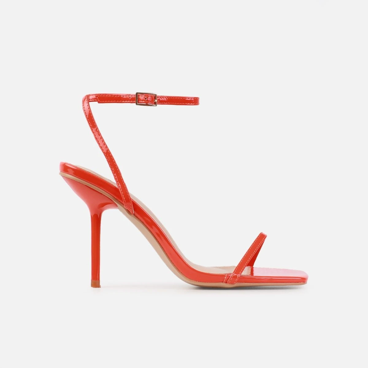 Niko Orange Patent Barely There Stiletto Heels - Image 2