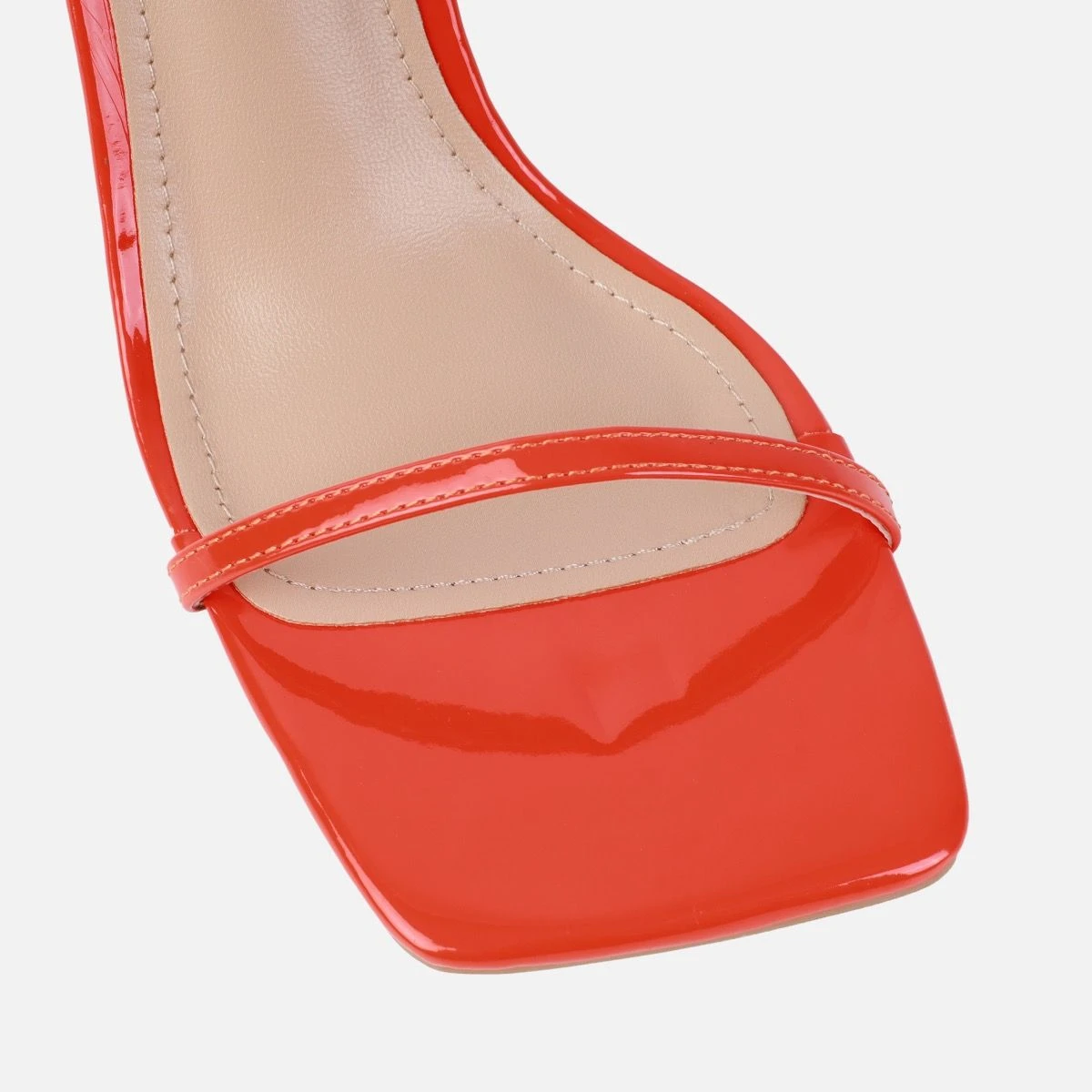 Niko Orange Patent Barely There Stiletto Heels - Image 4