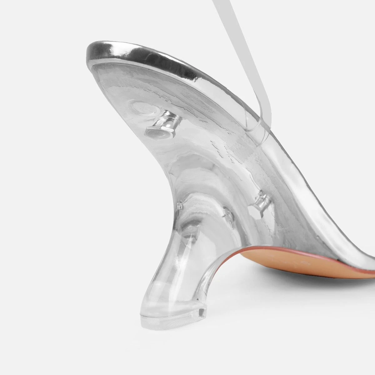 Tasha Ghouri Noana Silver Patent Clear Wedges - Image 3