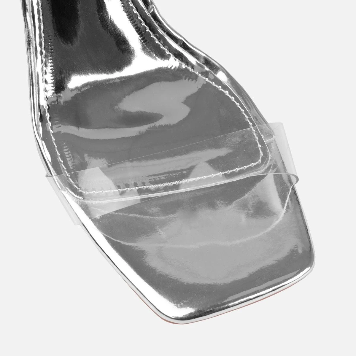 Tasha Ghouri Noana Silver Patent Clear Wedges - Image 4
