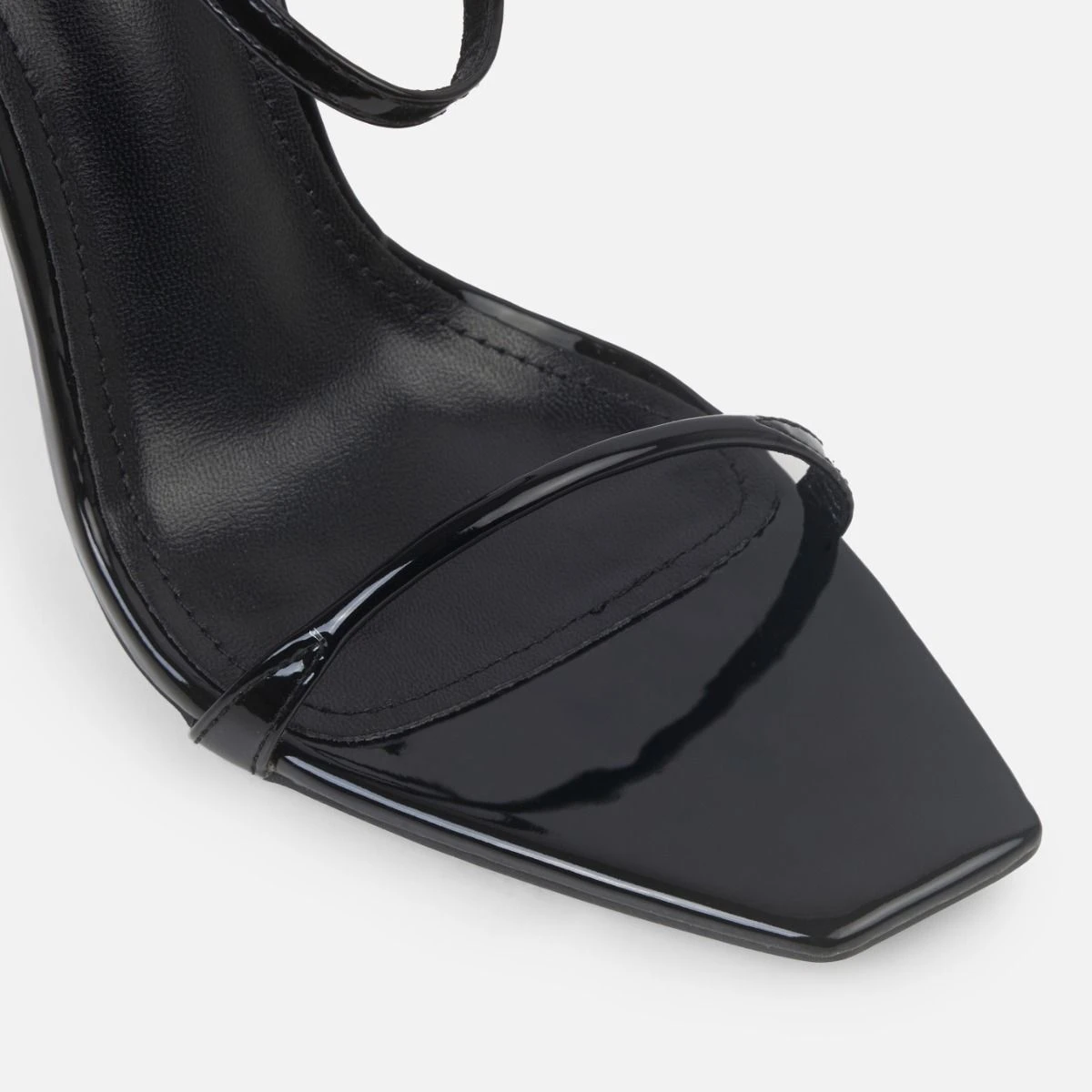 Nolan Black Strappy Square Toe Stiletto Heels - Image 4