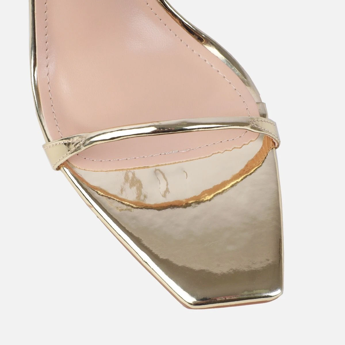 Nolan Gold Strappy Square Toe Stiletto Heels - Image 4