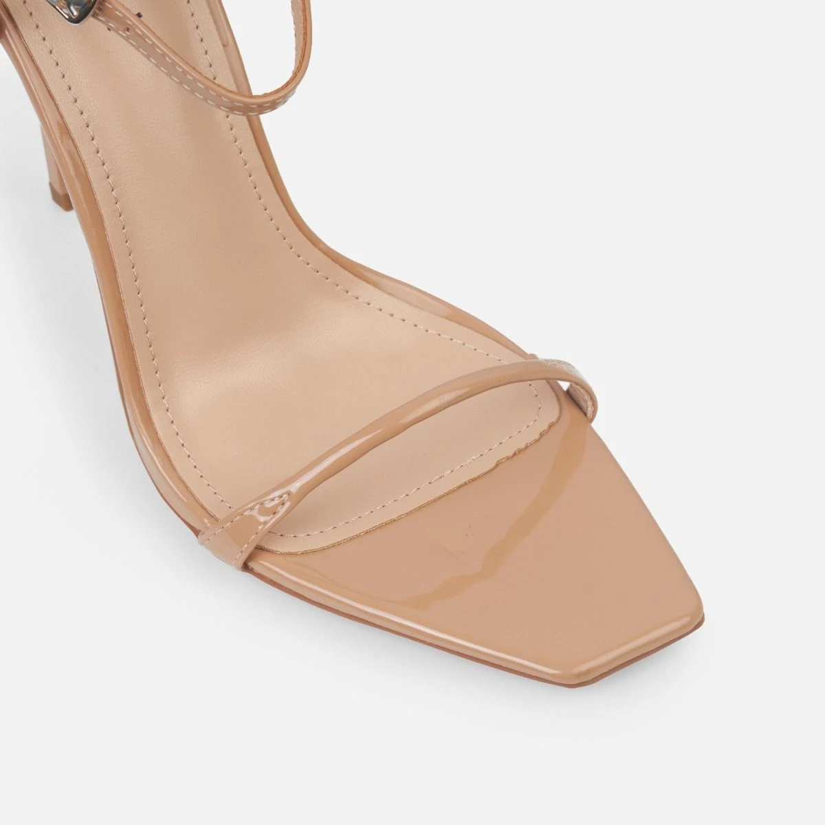 Nolan Nude Strappy Square Toe Stiletto Heels - Image 4
