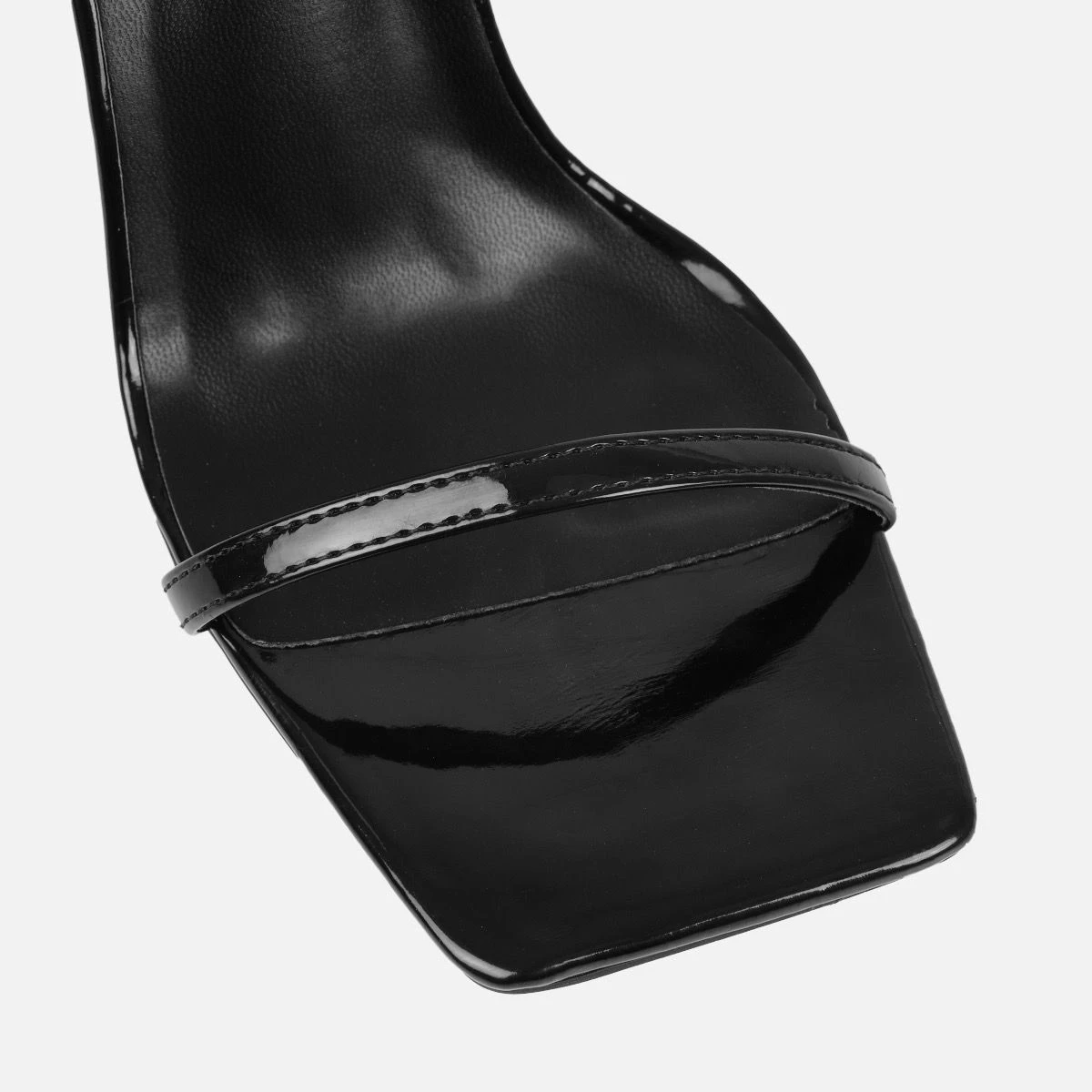 Nydia Black Patent Lace Up Block Heels - Image 3