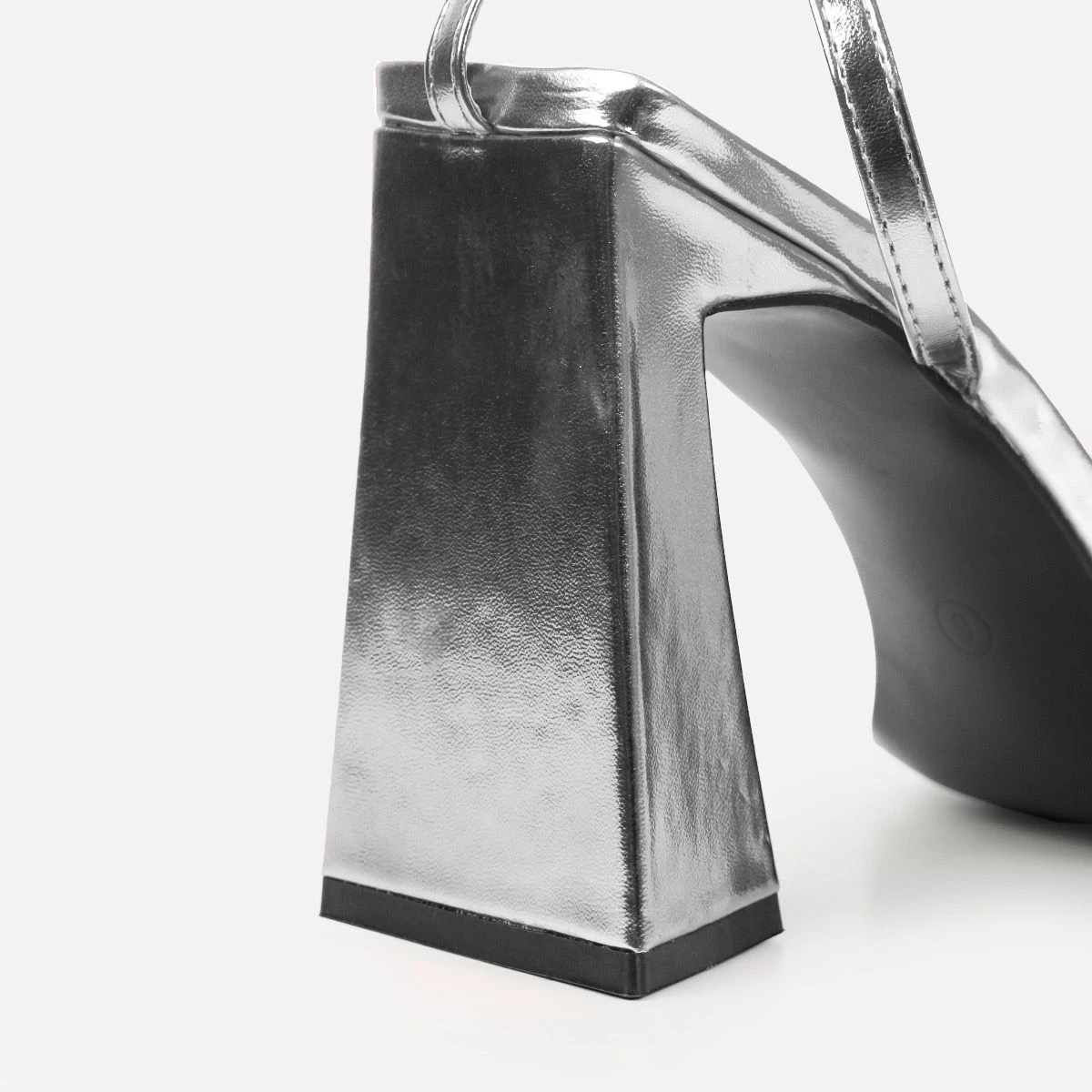 Nydia Silver Mirror Lace Up Block Heels - Image 2