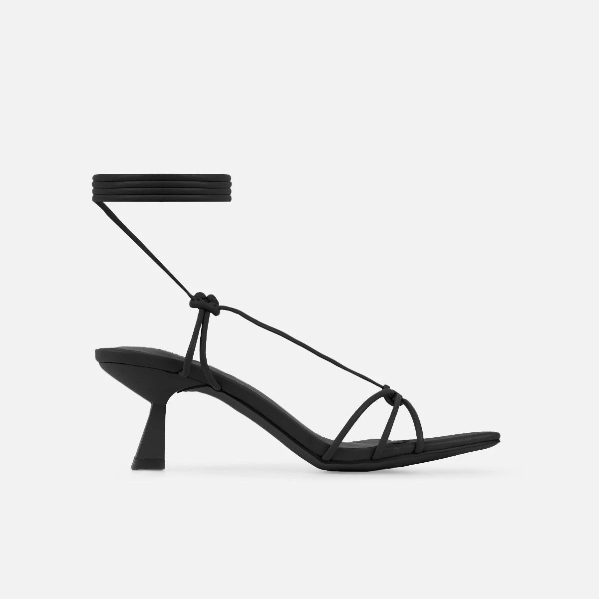 Paola Black Lace Up Low Heels - Image 2