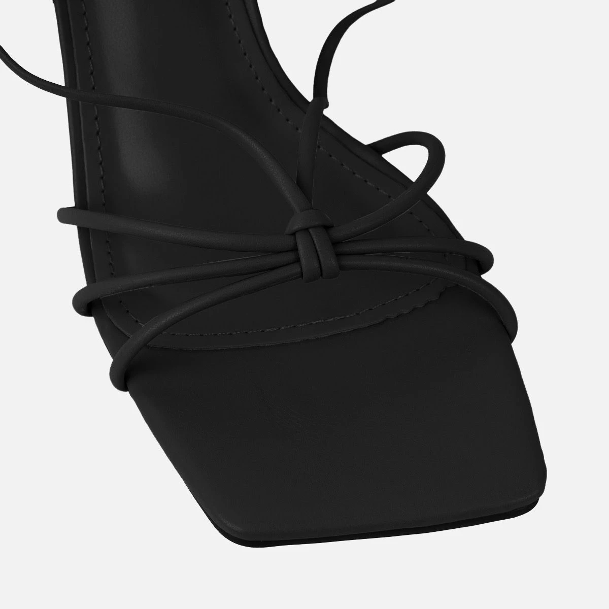 Paola Black Lace Up Low Heels - Image 4