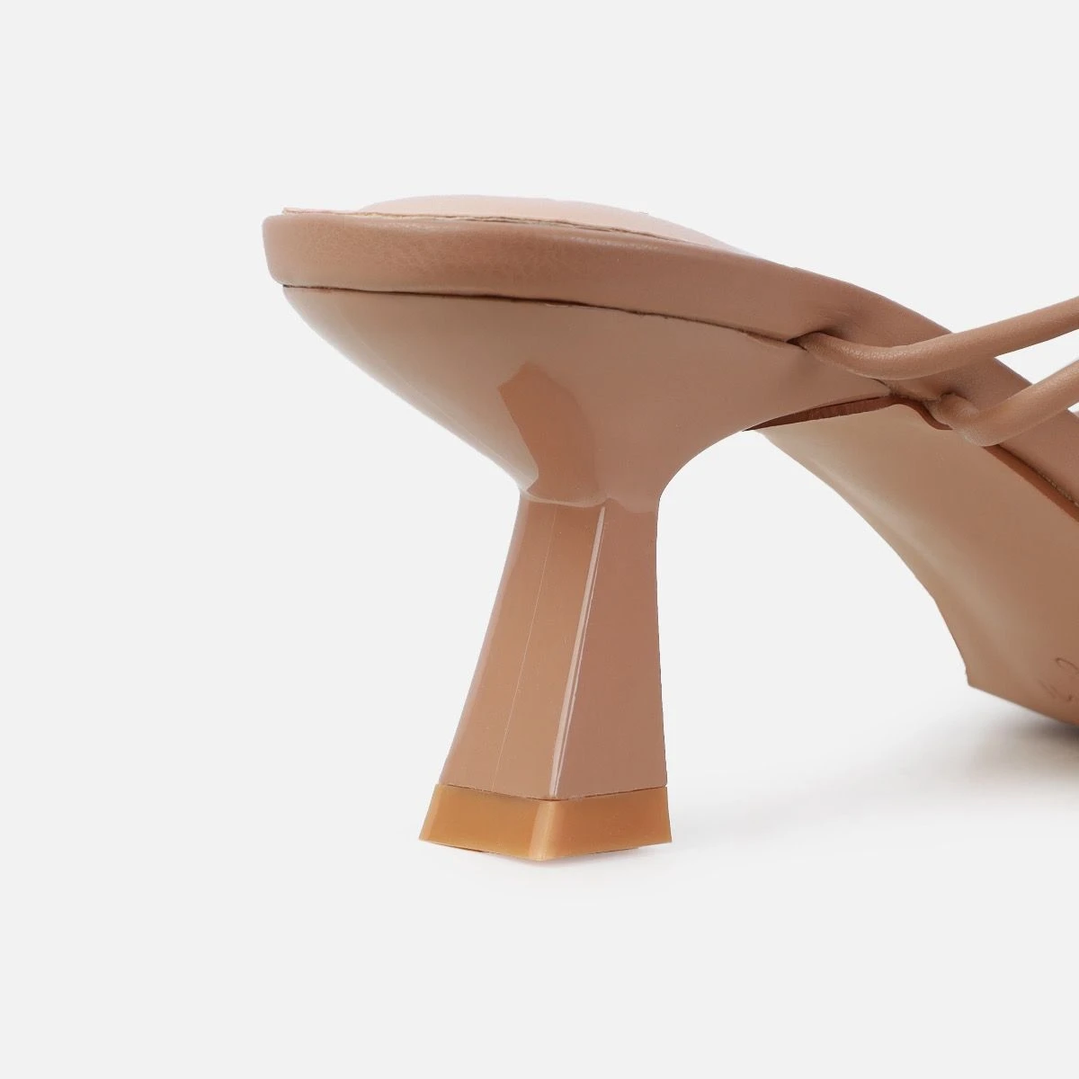 Paola Nude Lace Up Mid Heels - Image 3