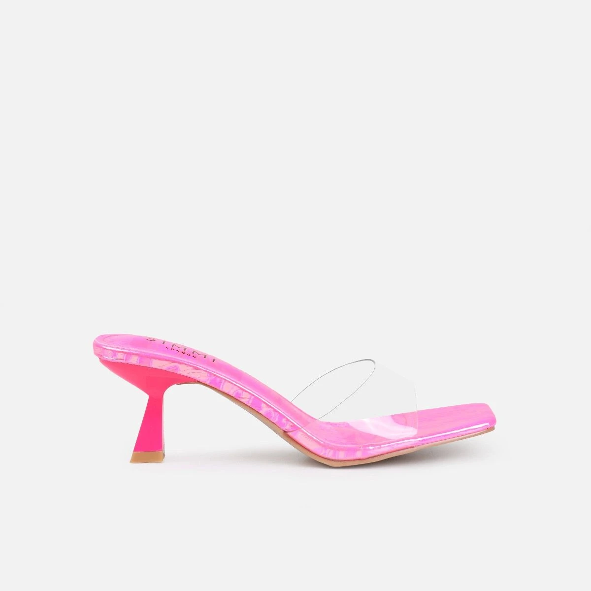 Peony Hot Pink Mid Heel Mules - Image 2