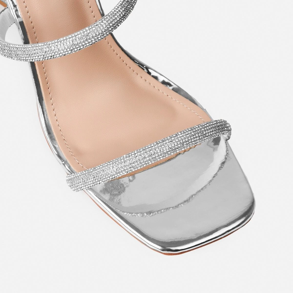 Peruvian Silver Diamante Strappy Block Mules - Image 3