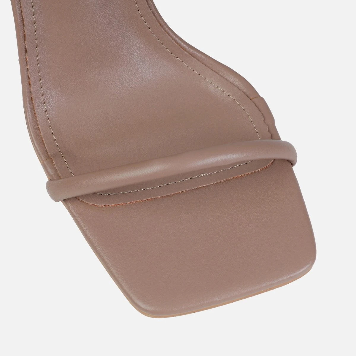 Pretti Nude Strappy Square Toe Diamante Heels - Image 4