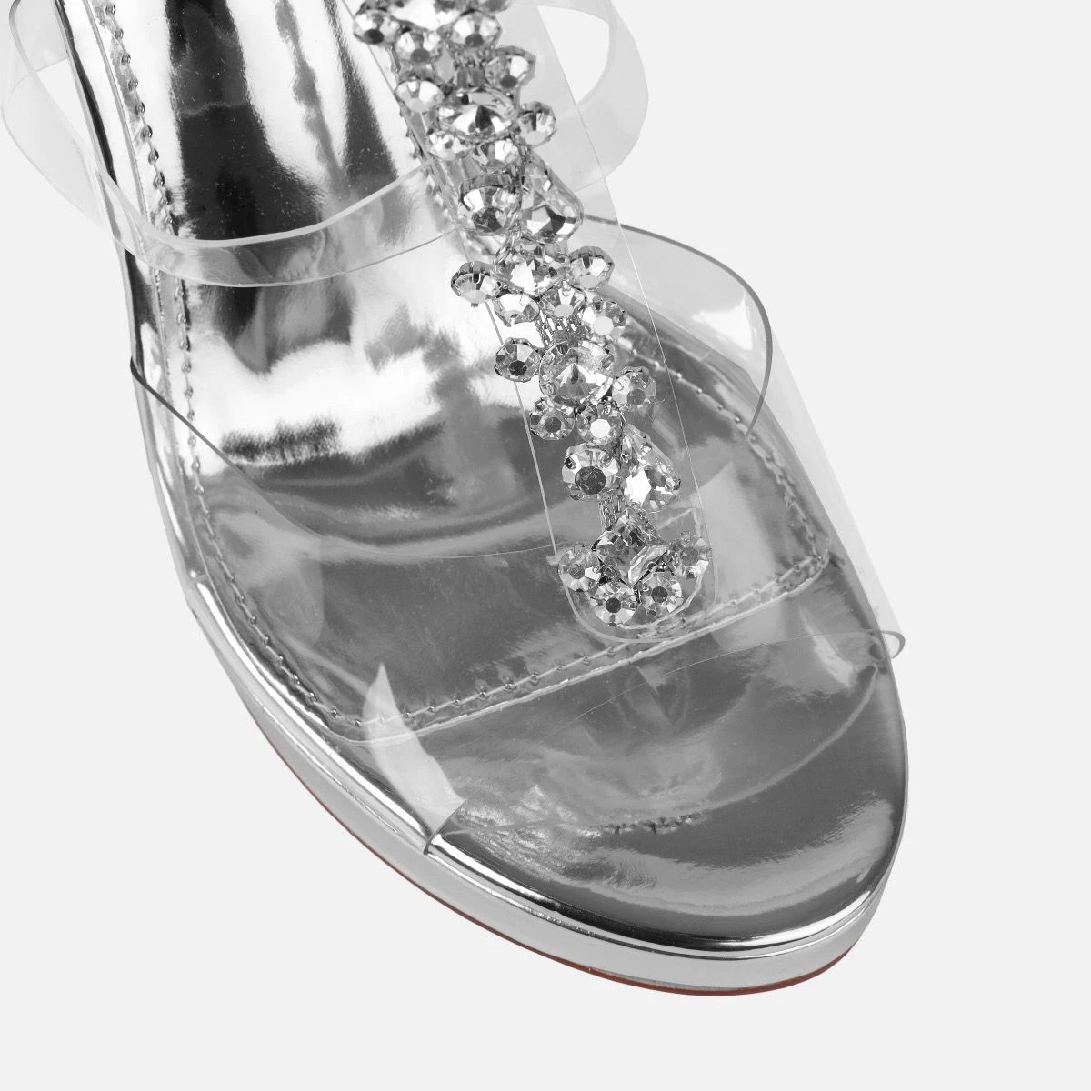 Esma Silver Clear Diamante Wedges - Image 4