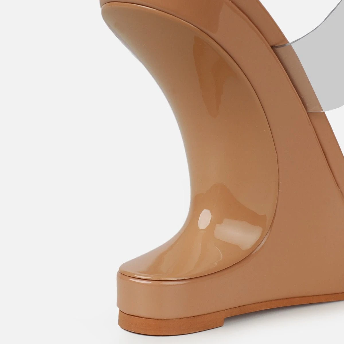 Prita Nude Clear Strappy Wedge Mules - Image 3