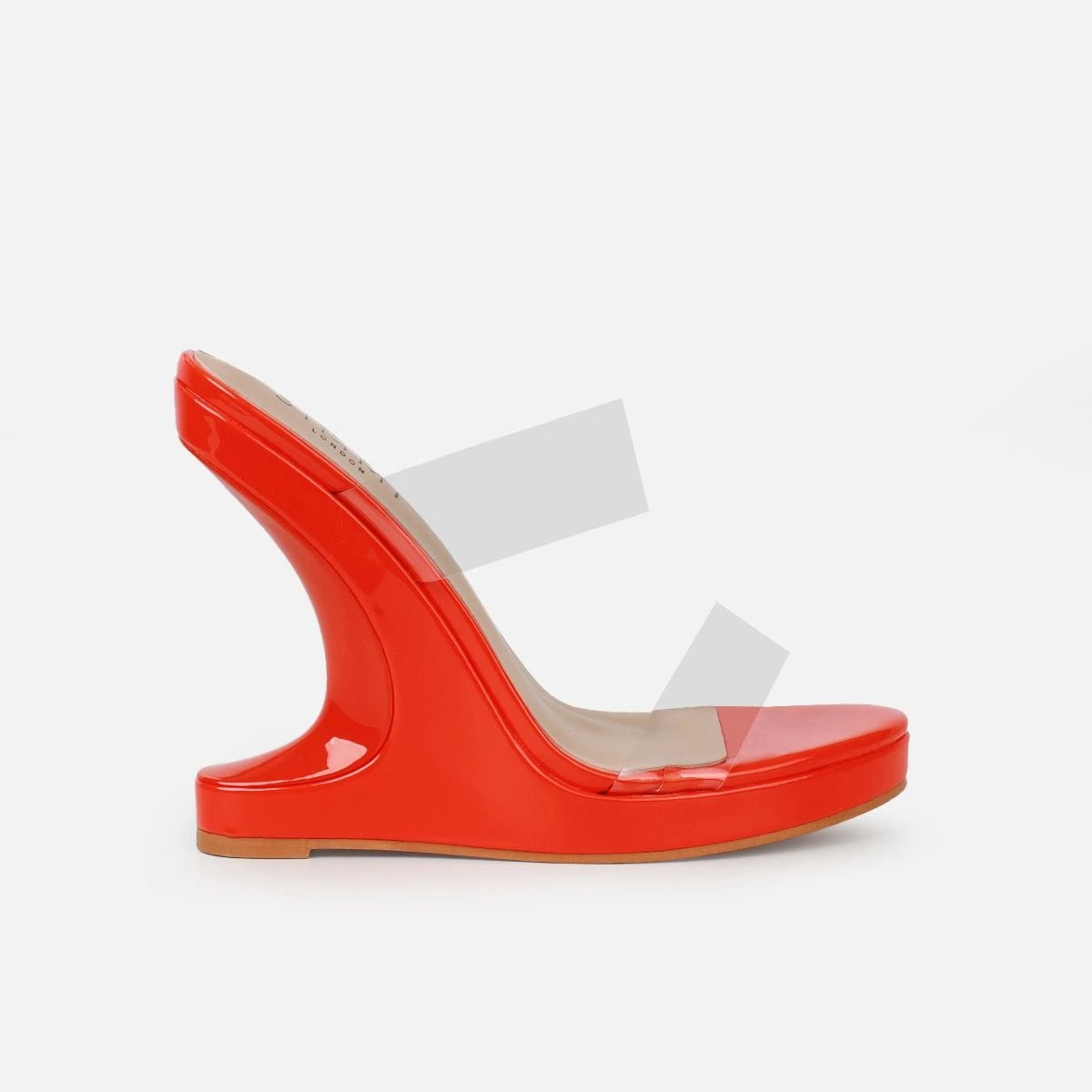 Prita Orange Clear Strappy Wedge Mules - Image 2