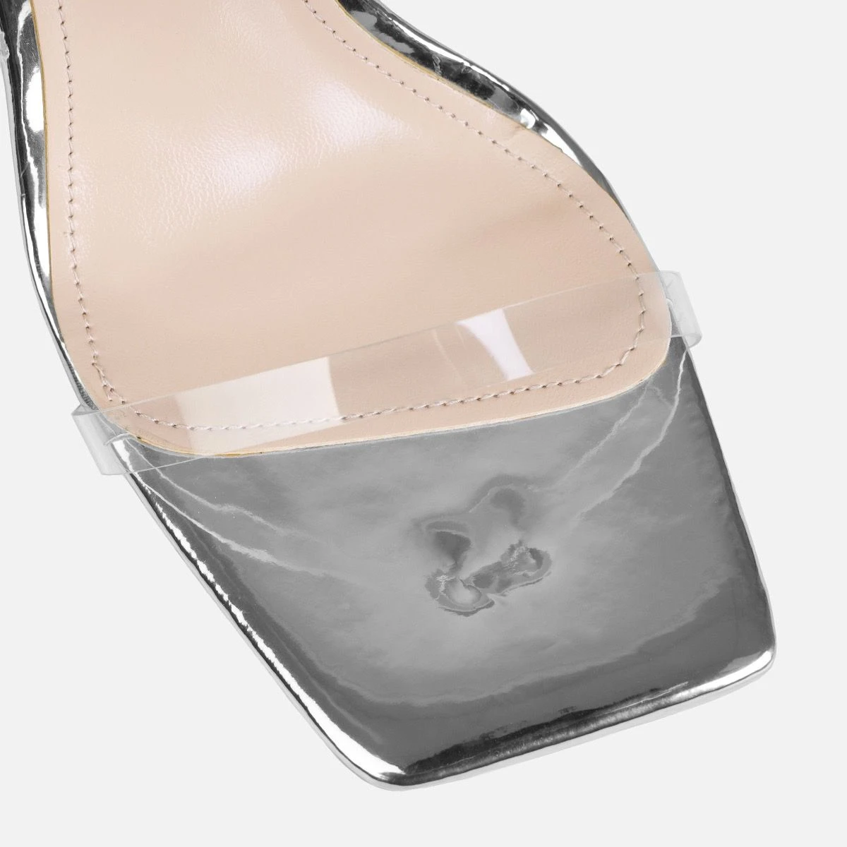Suvi Silver Clear Gem Stiletto Heels - Image 4