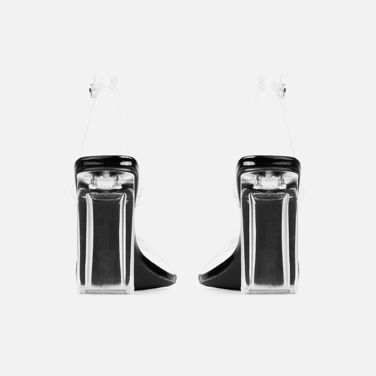 Rezi Clear Black Patent Block Heels - Image 4
