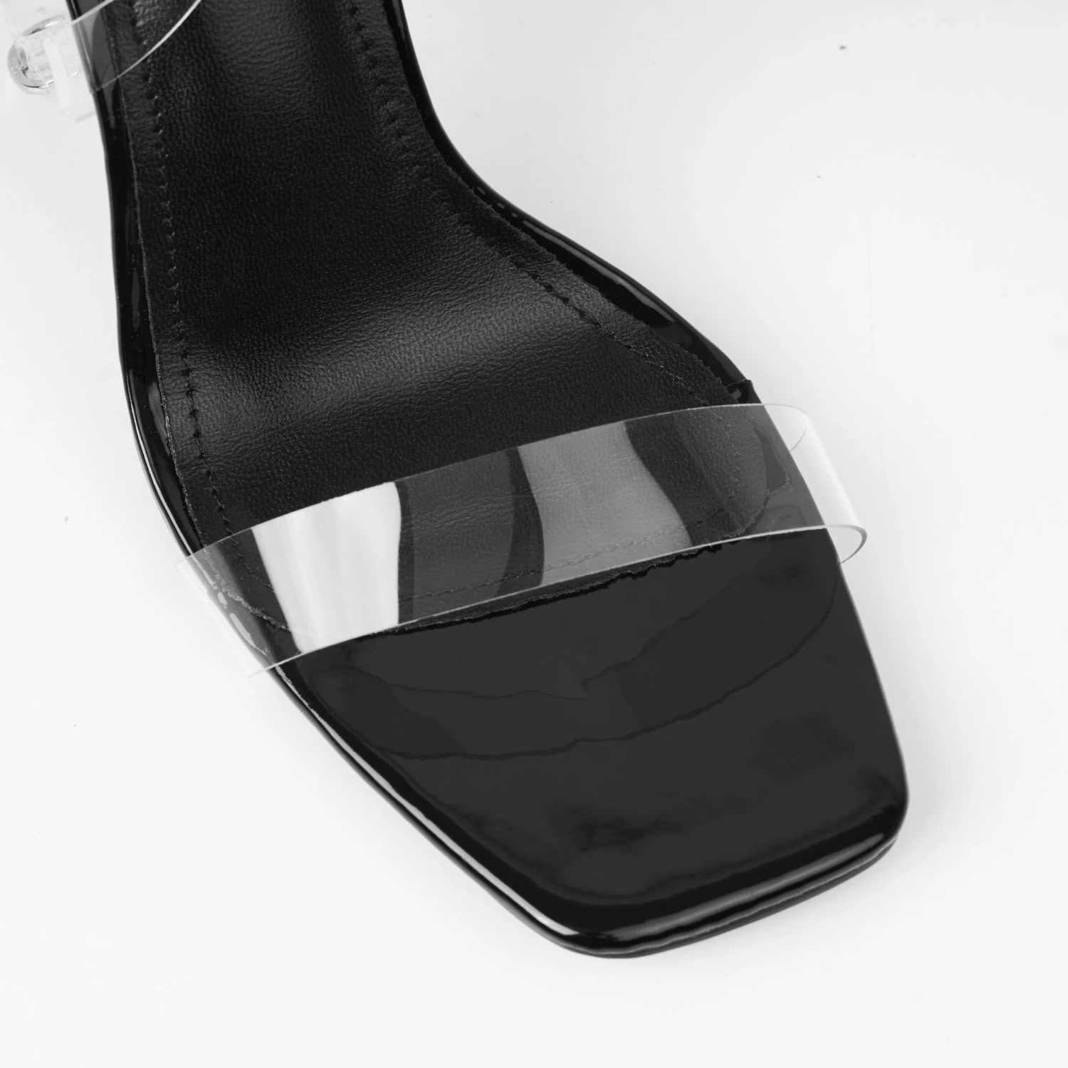 Rezi Clear Black Patent Block Heels - Image 3