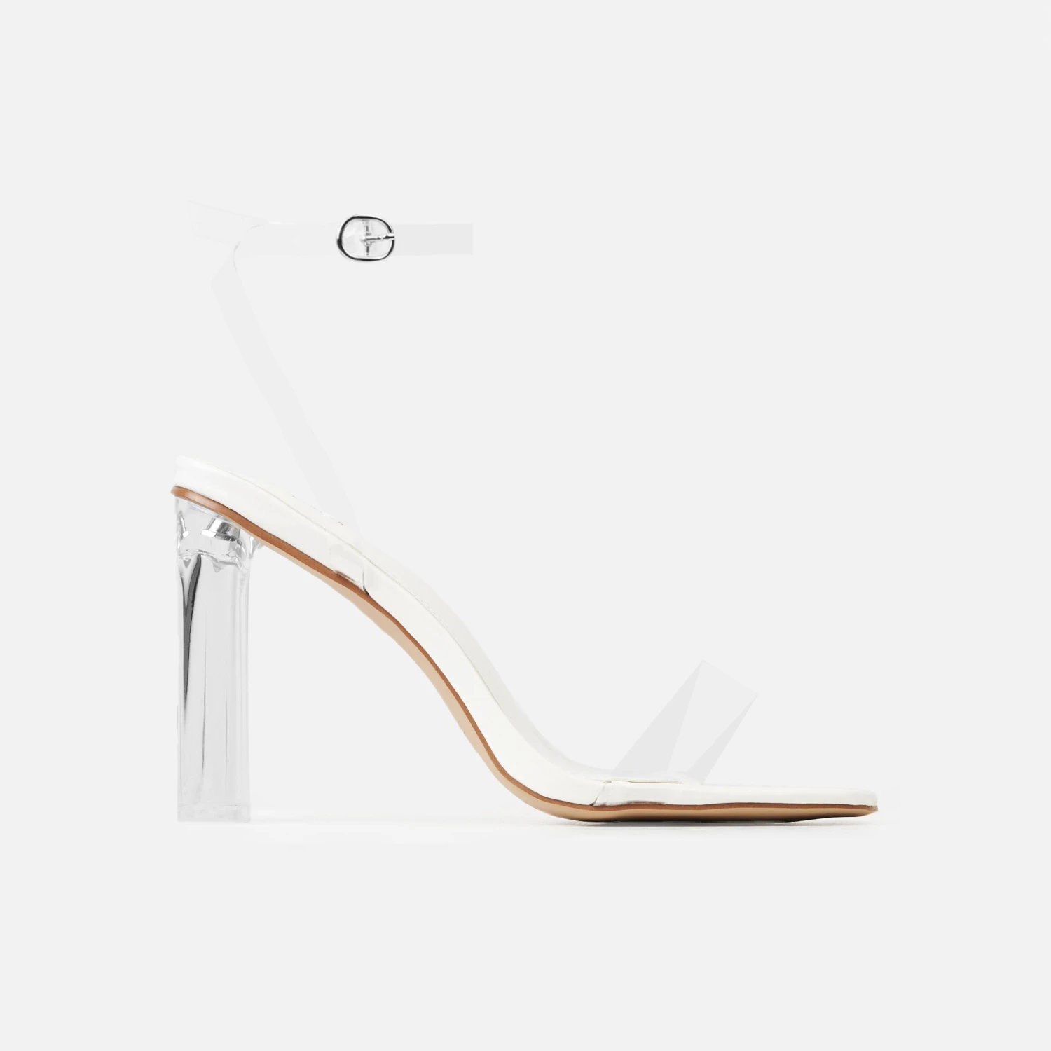 Rezi Clear White Patent Block Heels - Image 2
