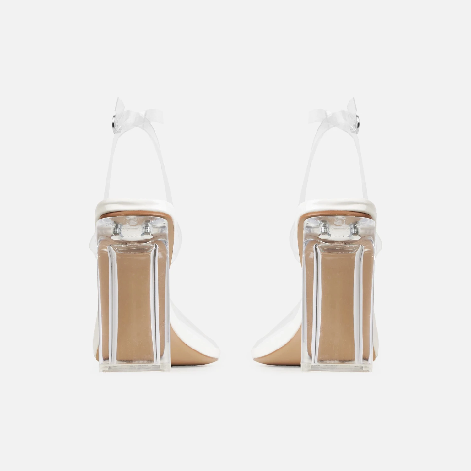Rezi Clear White Patent Block Heels - Image 4