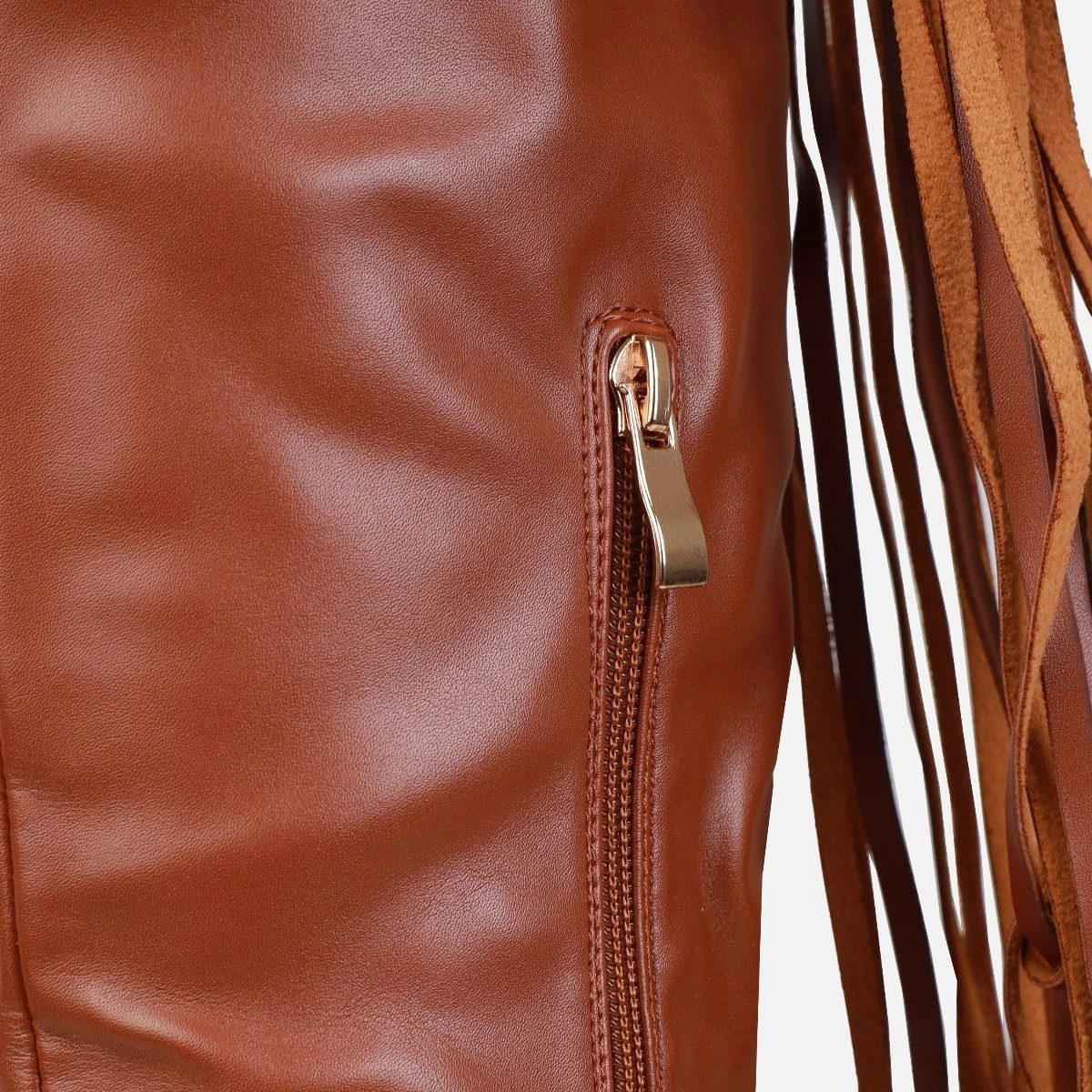 Gethin Tan Fringe Studded Knee High Boots - Image 2