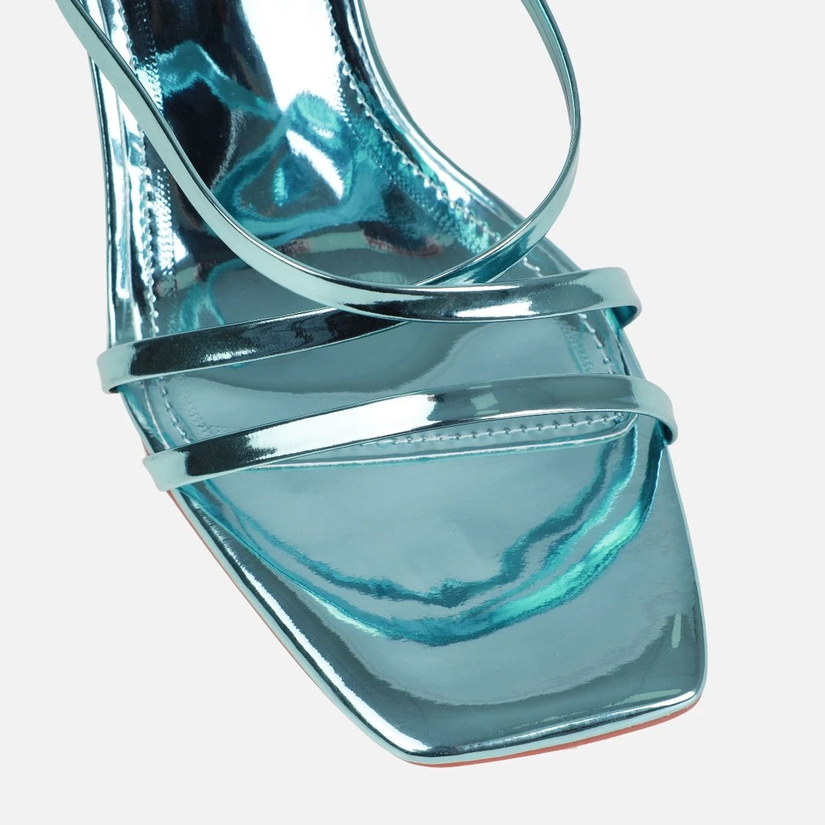 Roze Aqua Blue Metallic Gem Block Heels - Image 4