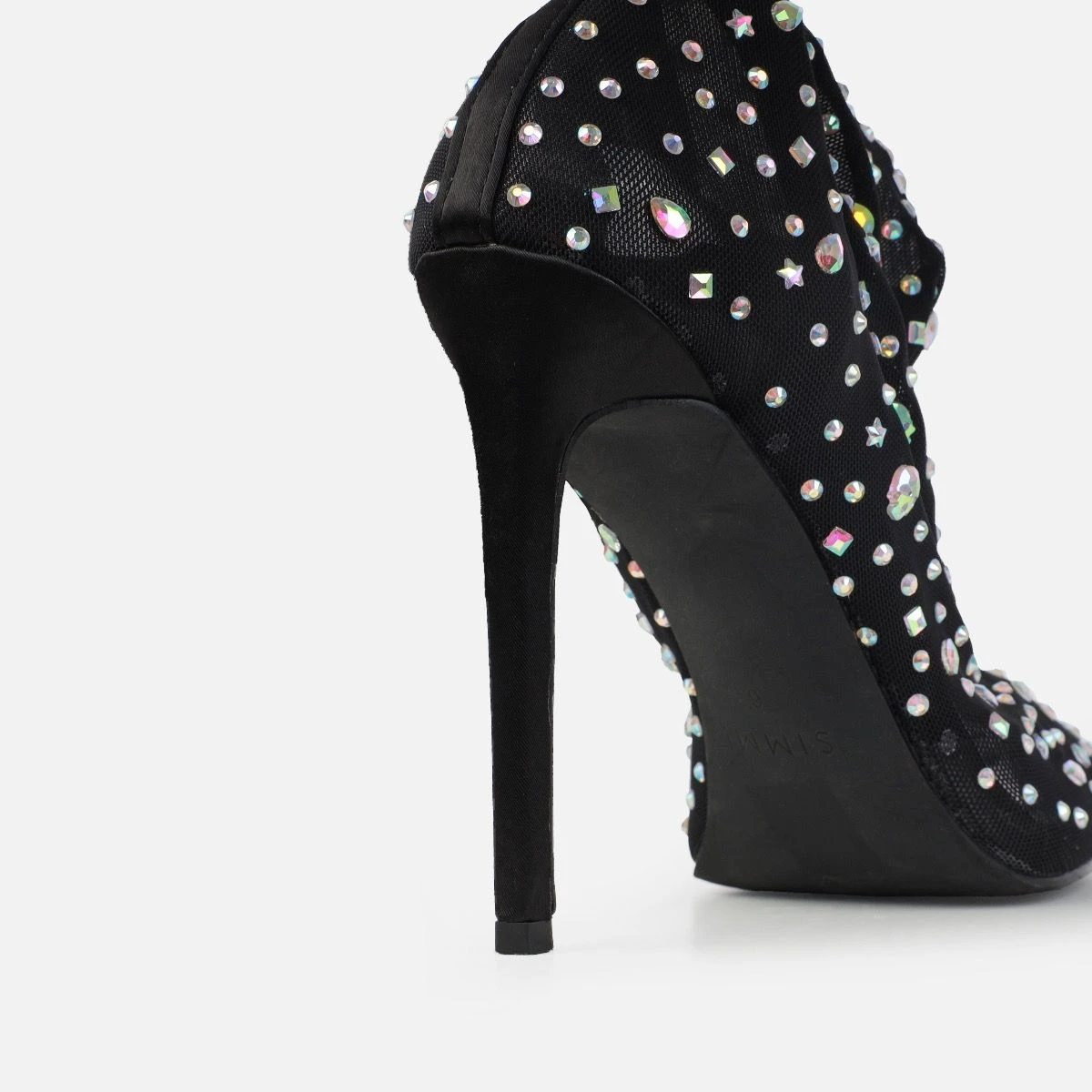 Mary Bedford Sparko Black Mesh Diamante Thigh High Boots - Image 3