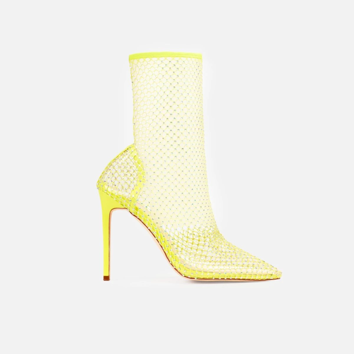 Krystal Lime Diamante Fishnet Heels - Image 2