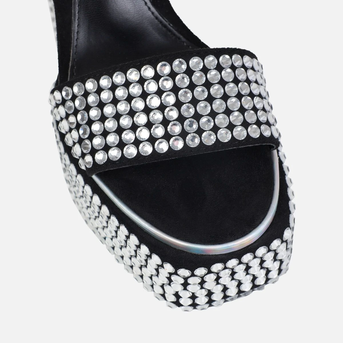 Simrah Black Diamante Platform Heels - Image 4