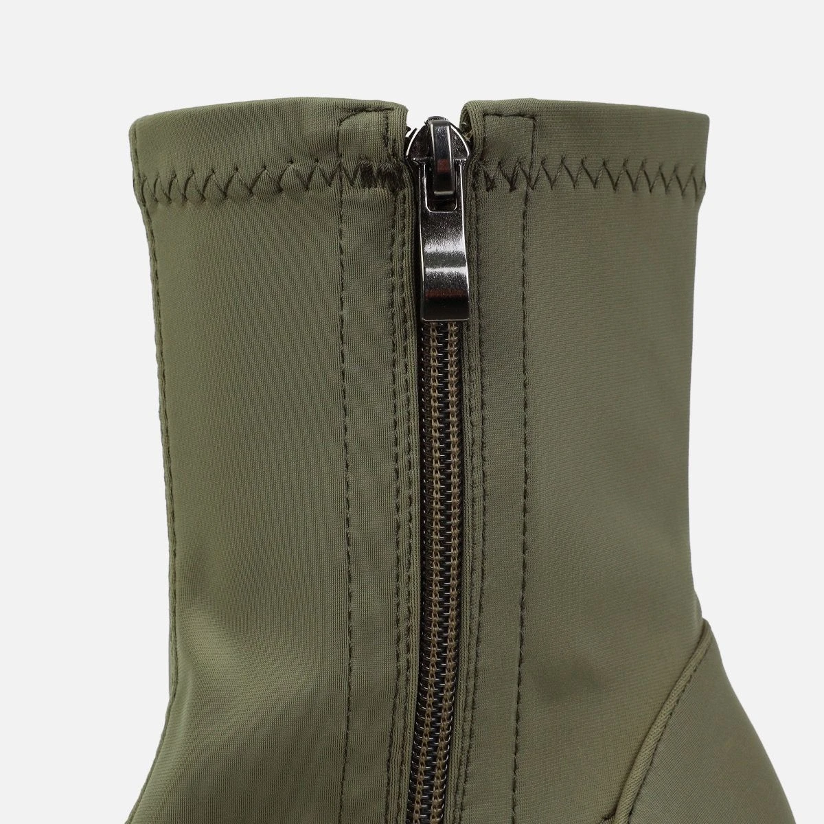 Taken Khaki Lycra Pointed Ankle Boots - Image 3