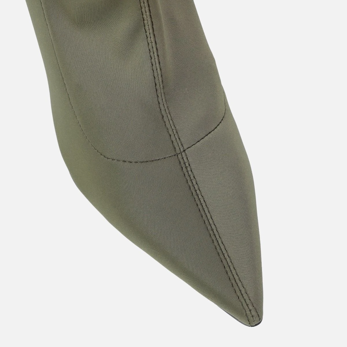 Taken Khaki Lycra Pointed Ankle Boots - Image 4