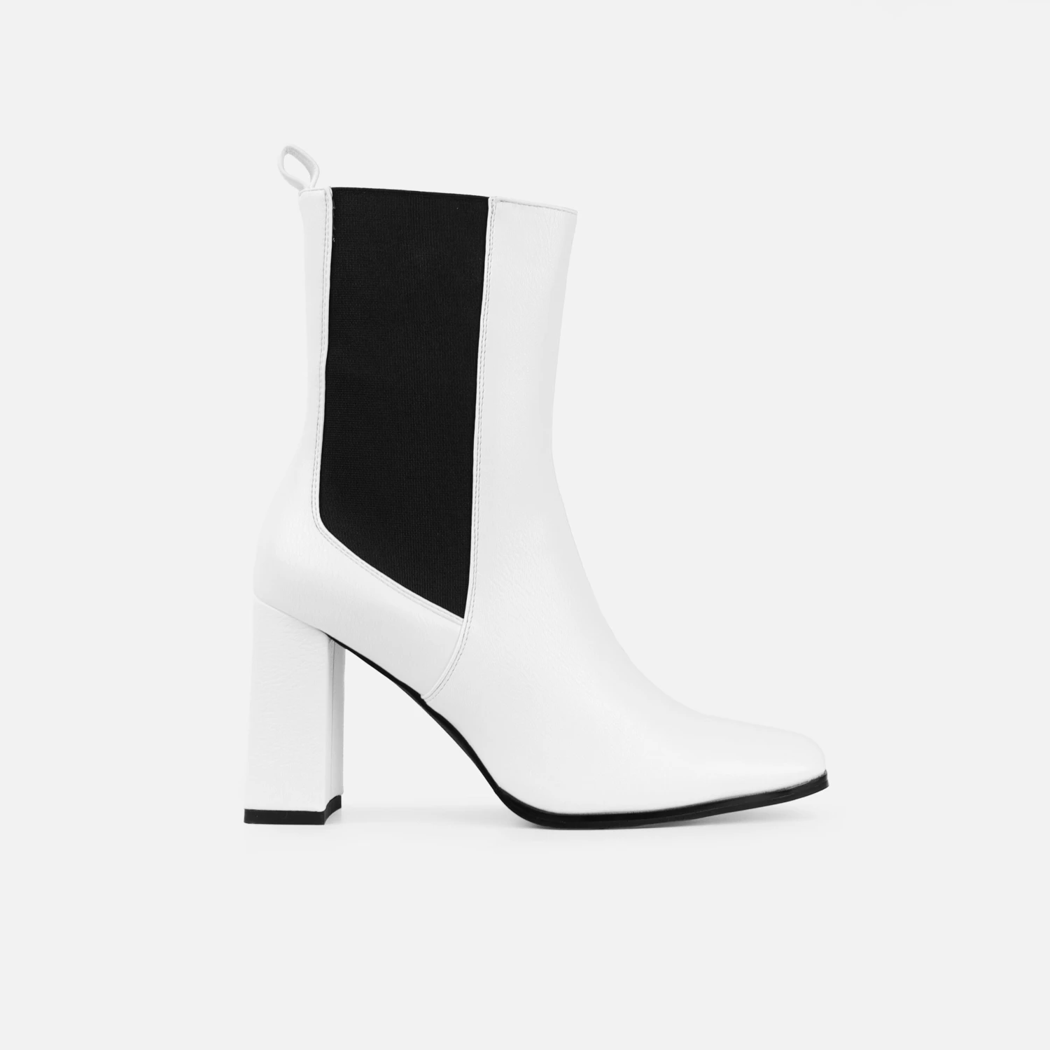 Tennessee White Block Heel Ankle Boots - Image 2