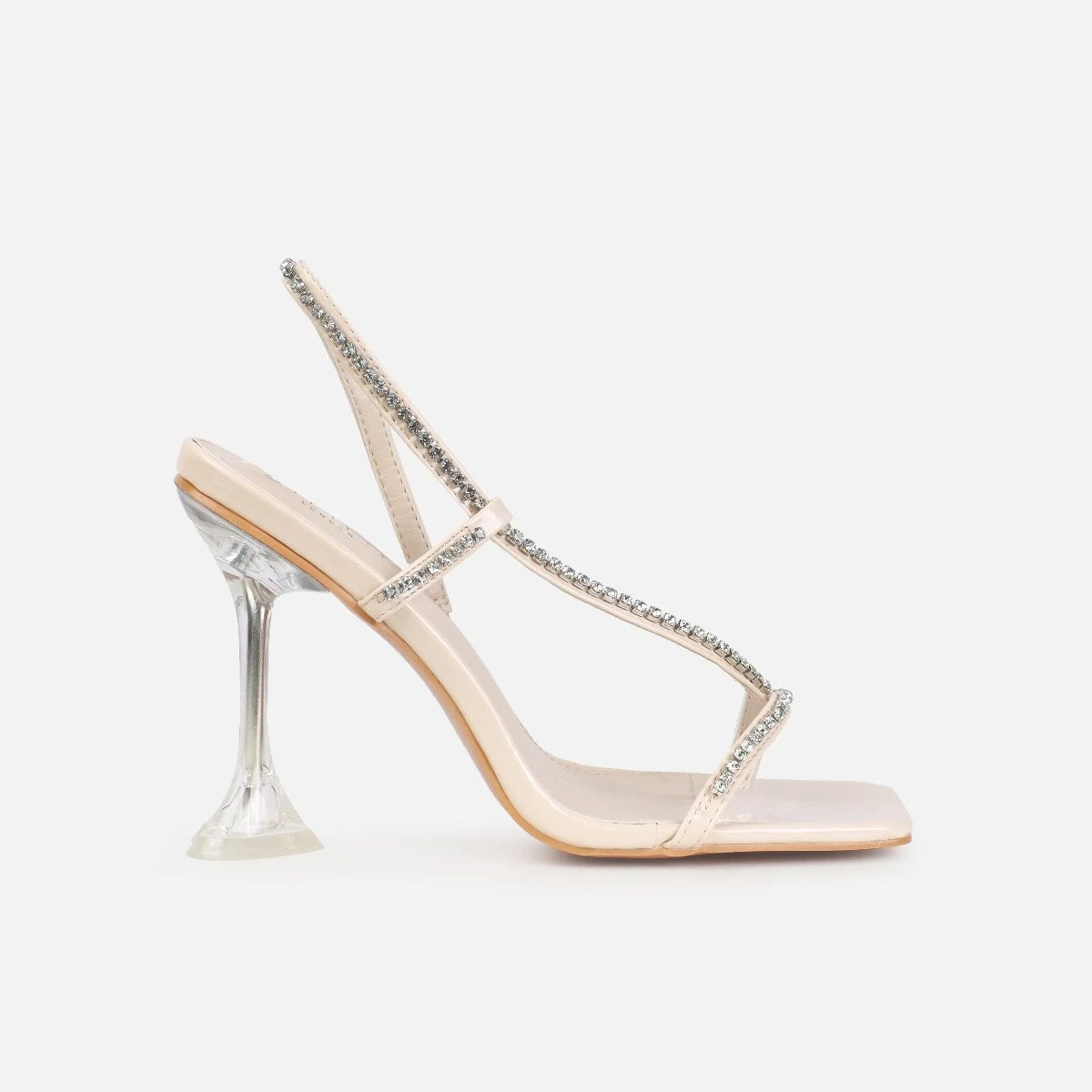 Tiamo Stone Diamante Toe Thong Heart Heels - Image 2